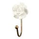 White Rose Flower Ceramic Wall Hook